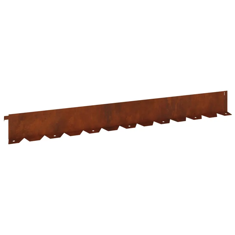 vidaXL Bordura per Prato 20 pcs 102 x 10 x 4 cm Acciaio Ruggine Alleen Vandaag