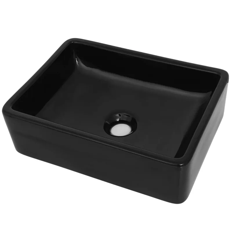 Beste Prijs vidaXL Lavandino Rettangolare in Ceramica Nero 41x30x12 cm