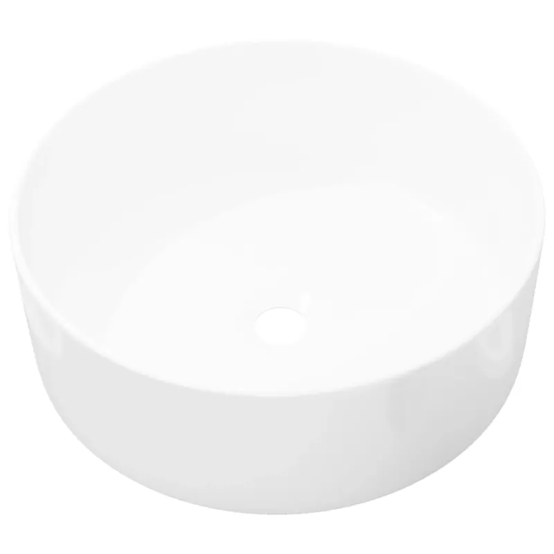 Gereduceerde Prijs vidaXL Lavandino Rotondo in Ceramica Bianca 40 x 15 cm
