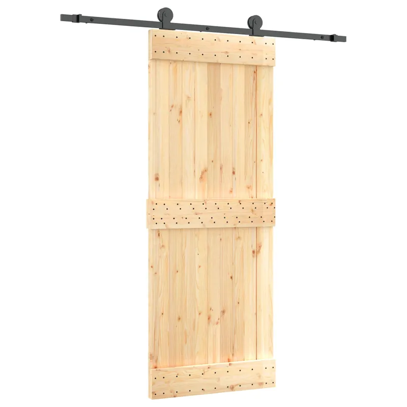 Dagaanbieding vidaXL Porta scorrevole Naturale e Nero 80 x 210 cm