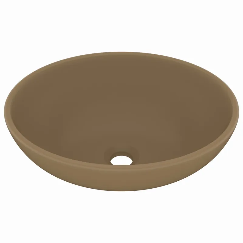 Express Levering vidaXL Lavandino Lusso Ovale Crema Opaco 40x33 cm in Ceramica
