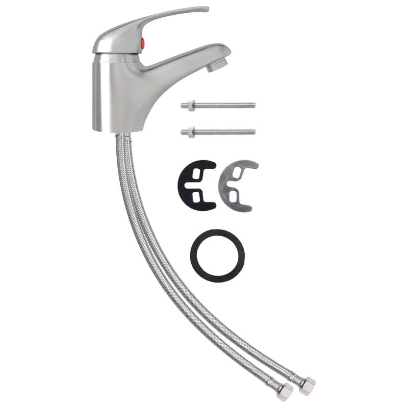 Koop Online vidaXL Rubinetto Miscelatore Argento 13x10 cm