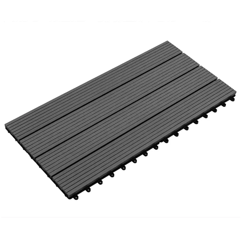 Lage Prijs vidaXL Piastrella per Decking 6 pcs Nero 60 x 30 cm WPC