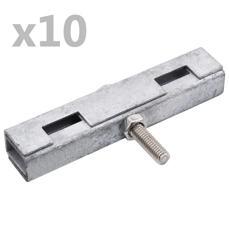 vidaXL Set di Connettori per Griglie da Giardino 10 pz Argento Lage Prijs