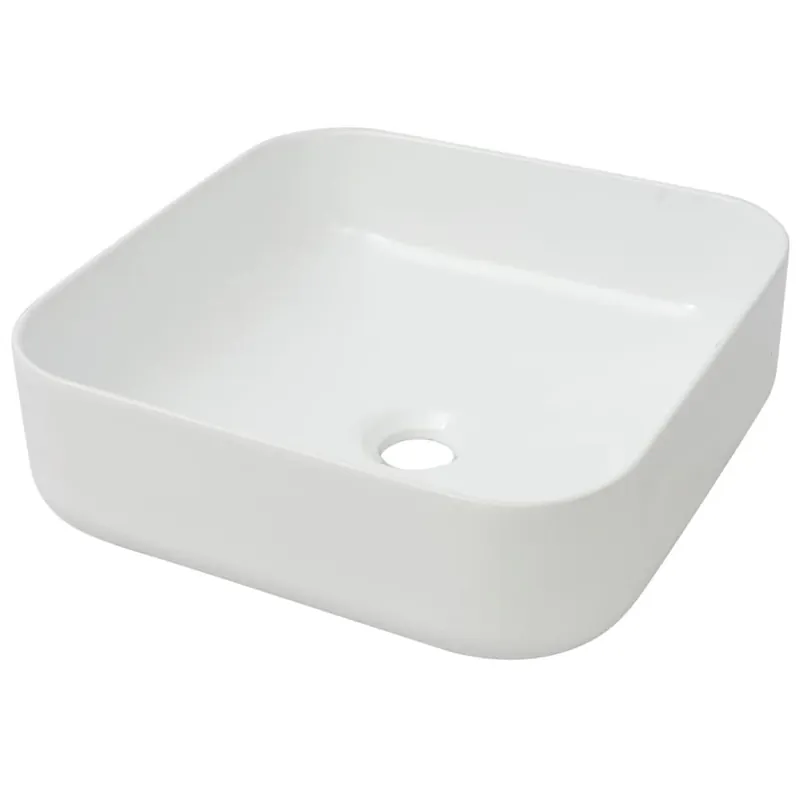 vidaXL Lavandino Quadrato in Ceramica Bianca 39x39x13,5 cm Premium