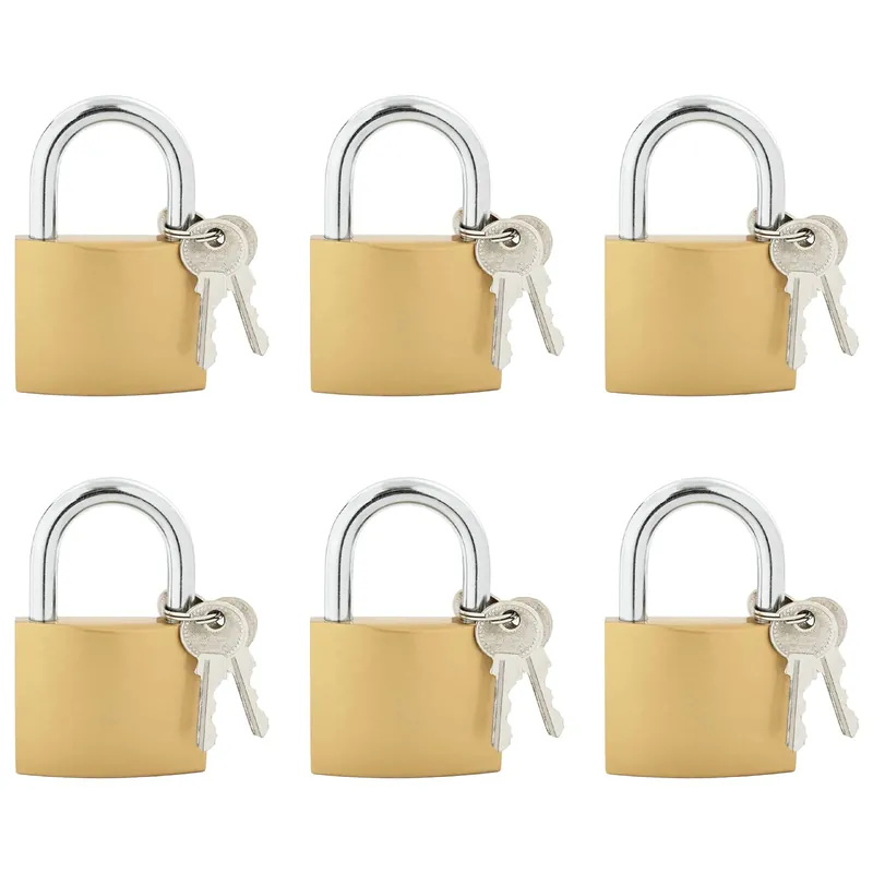 Superprijs vidaXL U Lock con Chiavi 6 pcs Ottone Ferro