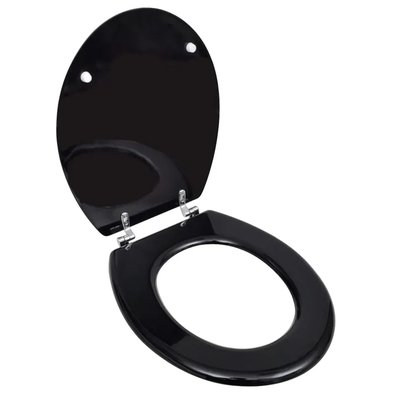 Meest Verkocht vidaXL Sedile WC in MDF con Coperchio Design Semplice Nero