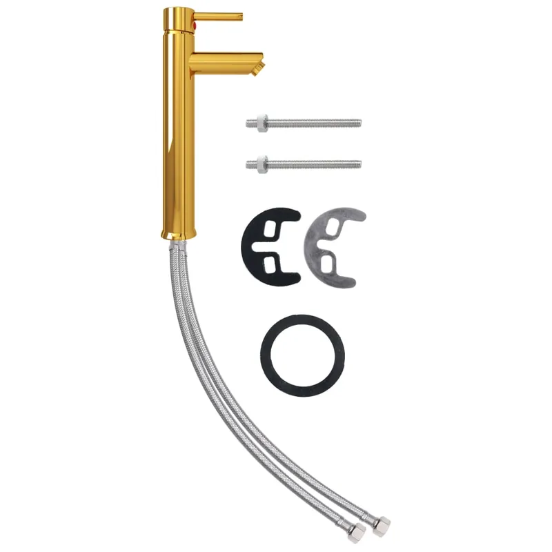 Gereduceerde Prijs vidaXL Rubinetto Miscelatore da Bagno Oro 12x30 cm