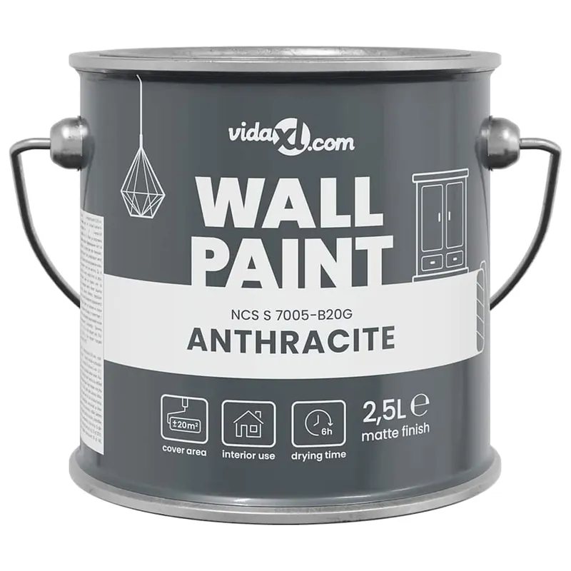 vidaXL Pittura murale Grigio 2,5 L Stampa da parete Lage Prijs