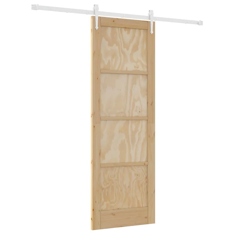 vidaXL Porta scorrevole ORKDAL Naturale e Bianco 73,5 x 211 cm Goedkoop
