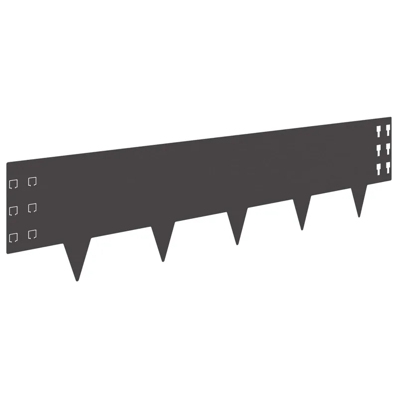 Premium vidaXL Bordura per Prato 10 pcs 100 x 25 cm Acciaio Nero