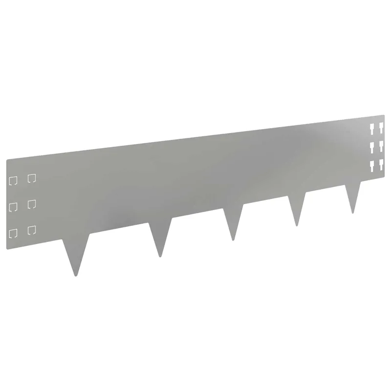 vidaXL Bordura per Prato 30 pcs 100 x 25 cm Acciaio Argento Fabrieksprijs