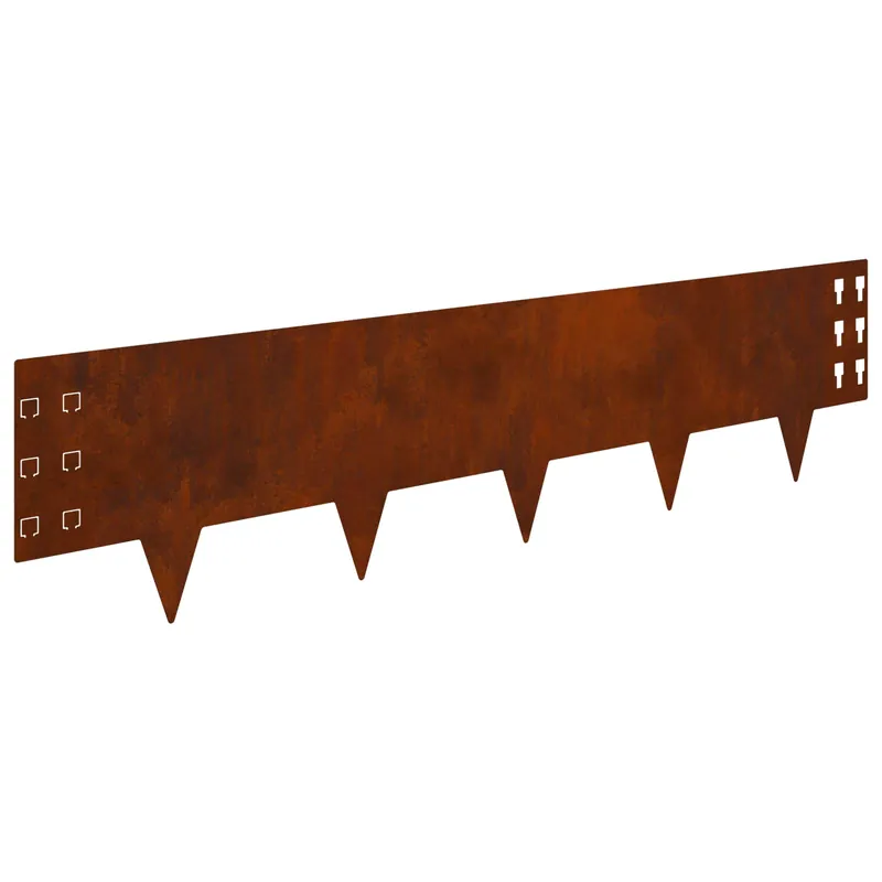 Koop Online vidaXL Bordura per Prato 20 pcs 100 x 25 cm Acciaio Ruggine