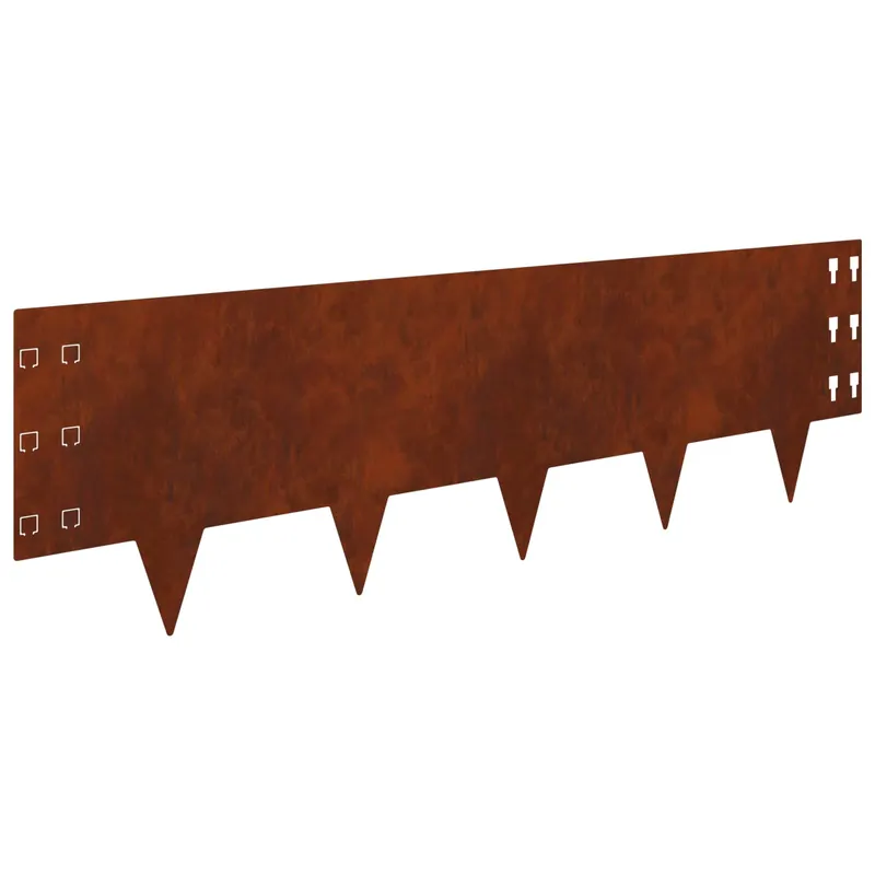 vidaXL Bordura per Prato 30 pcs 100 x 30 cm Acciaio Ruggine Weekendaanbieding