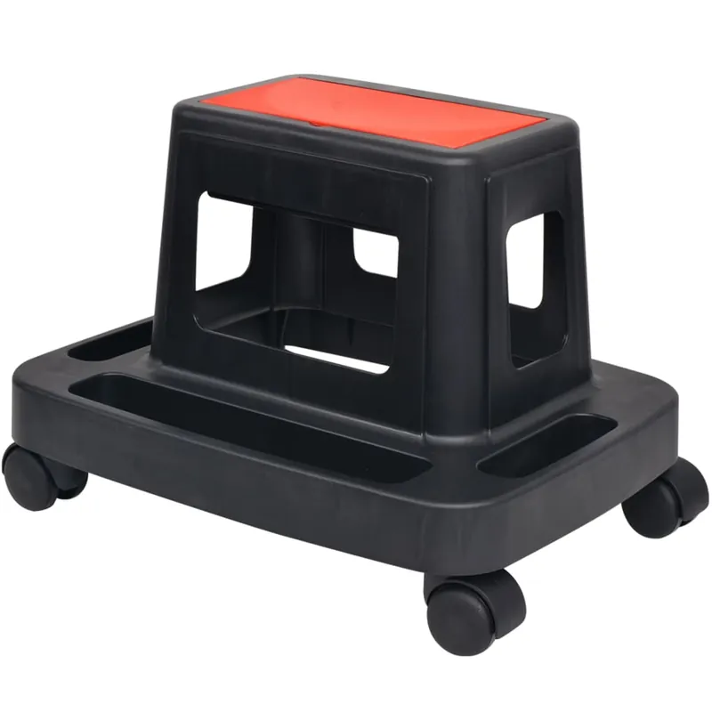 Goedkoop vidaXL Sgabello da Officina con Rotelle e Vano Portaoggetti 150 Kg