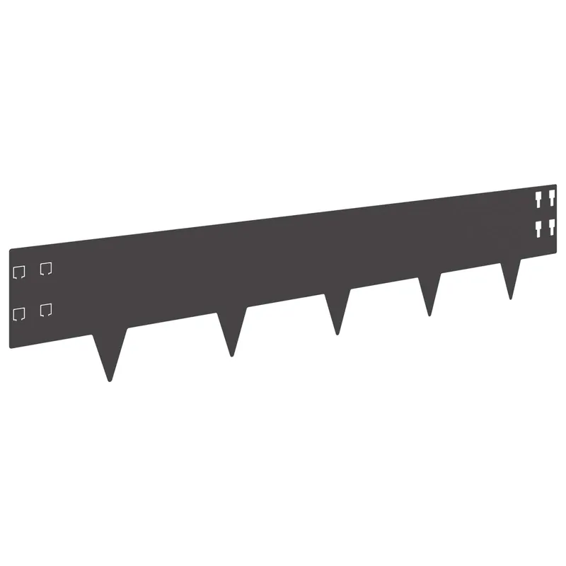 Must-Have vidaXL Bordura per Prato 10 pcs 100 x 20 cm Acciaio Nero