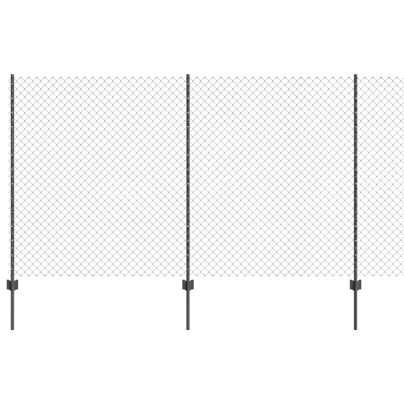 vidaXL Recinzione a maglie con palo 10 x 1,4 m Grigio Rete Direct Beschikbaar