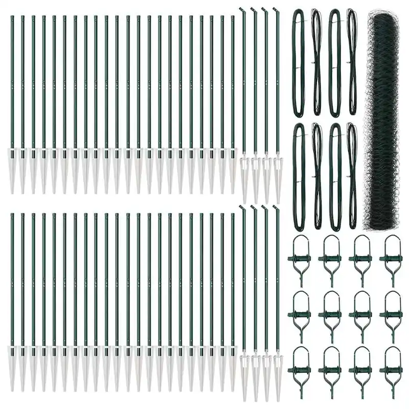 Beperkt Aanbod vidaXL Recinzione esagonale con palo 100 x 1,2 m Verde Rete