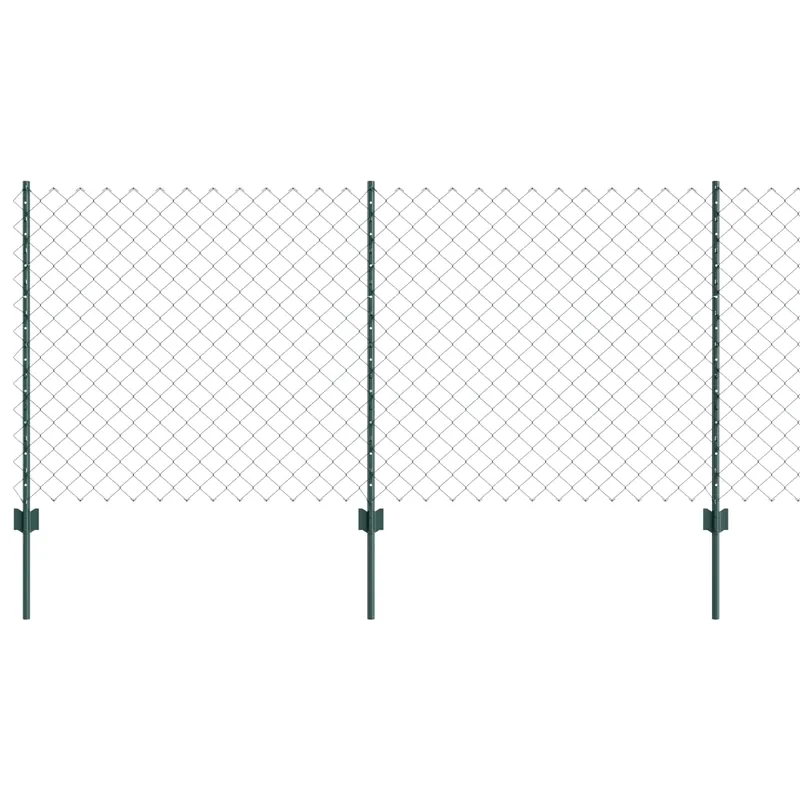 Flitsaanbieding vidaXL Recinzione a maglie con palo 10 x 1 m Acciaio rivestito in PVC