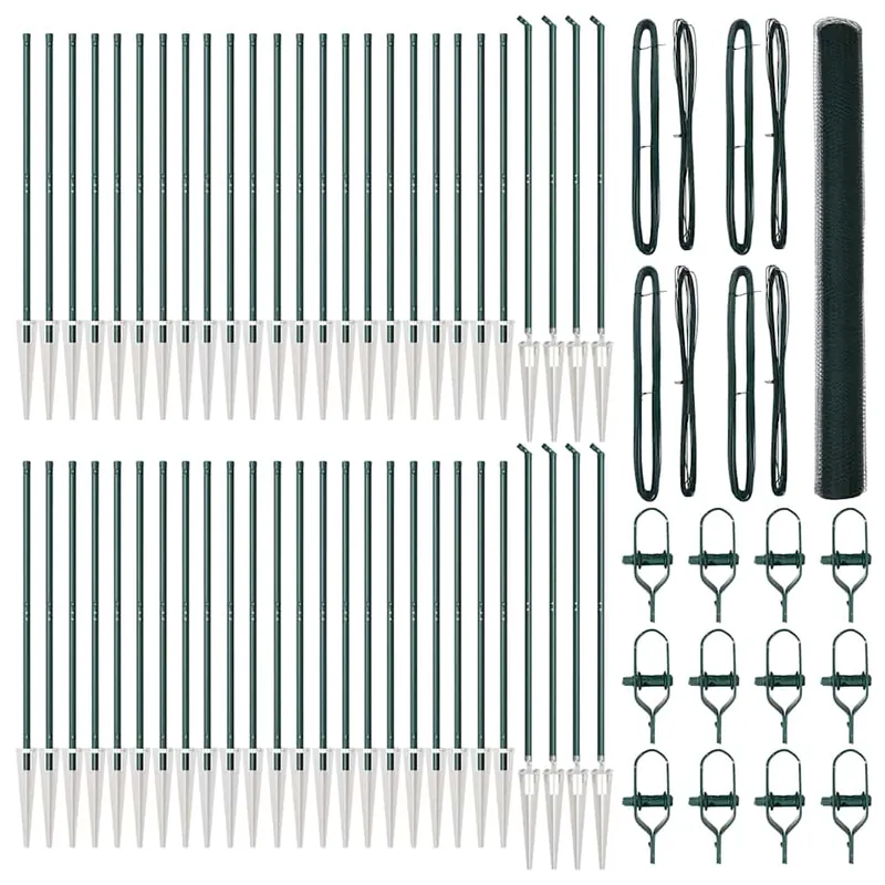vidaXL Recinzione esagonale con palo 100 x 1,5 m Verde Rete Gecertificeerd