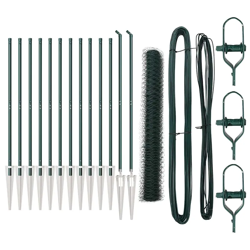 vidaXL Recinzione esagonale con palo 25 x 1,2 m Verde Rete Veilige Betaling