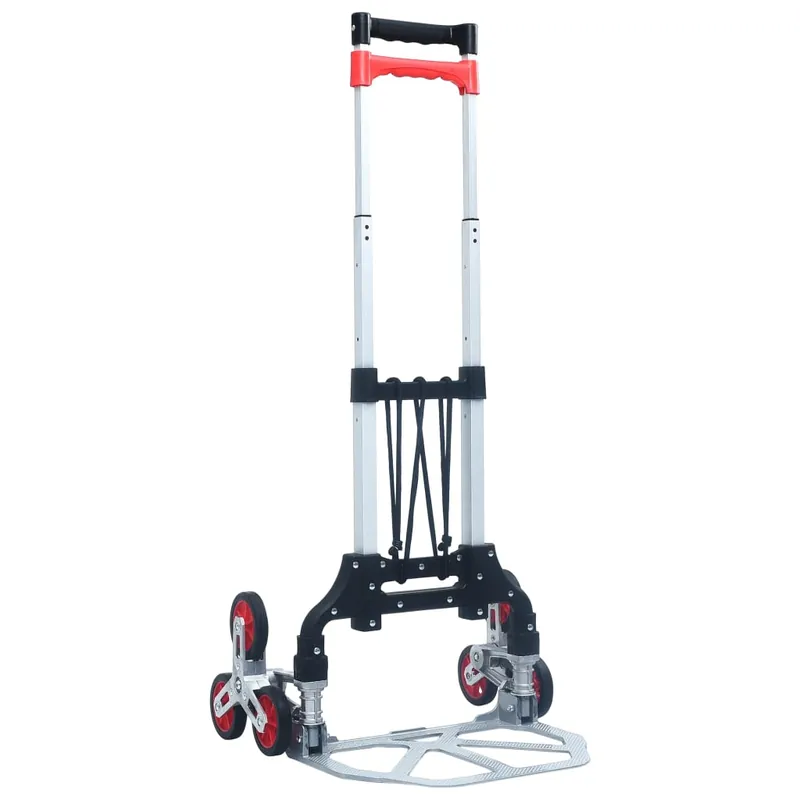 vidaXL Carrello per Scale Pieghevole 70 kg in Alluminio Argento Koop Vandaag