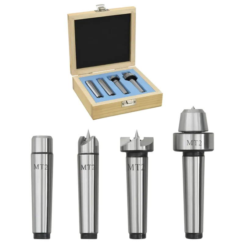 vidaXL Contropunte per Tornio per Legno 4 pz MT2 in Acciaio Superprijs