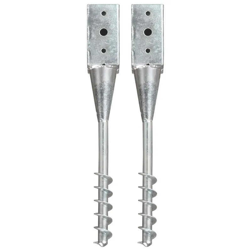 Favoriet vidaXL Picchetti di Terra 2 pz Argento 7x7x56 cm in Acciaio Zincato