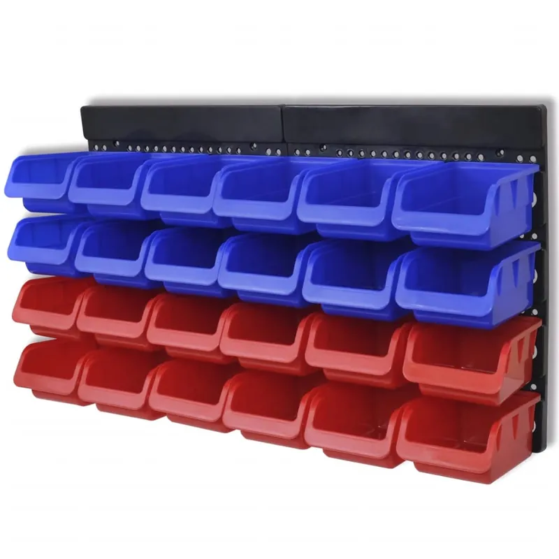 vidaXL Pannelli Porta Attrezzi da Parete 2 pz Blu e Rosso Rechtstreeks Van De Fabrikant
