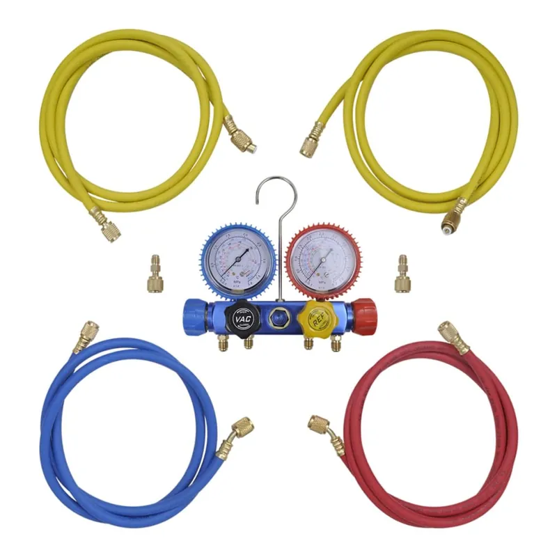 Lage Kosten vidaXL Set Manometro a 4 Vie con Custodia