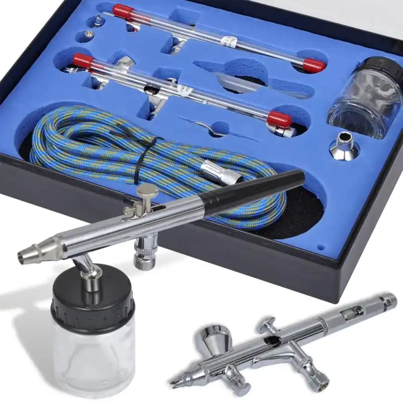 Gecertificeerd vidaXL Set Aerografo con 2 Spruzzatori