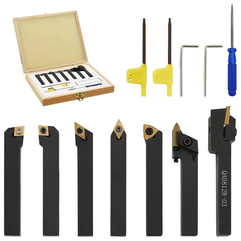 Populair vidaXL Set di Utensili Indicizzabili per Tornitura 12 pz 8x8 mm 70 mm