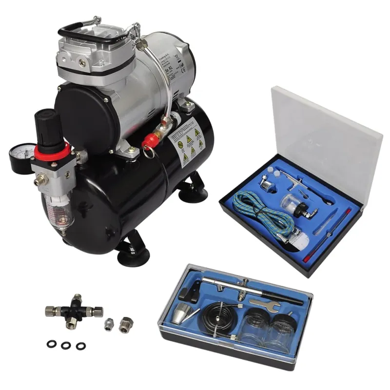 Actieprijs vidaXL Set Compressore Aerografo con 2 Pistole