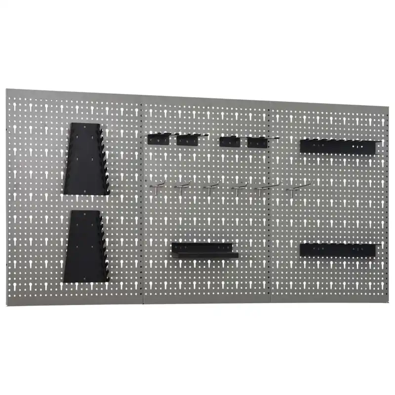 Superprijs vidaXL Pannelli per Utensili a Parete 3 pz 40x58 cm Acciaio