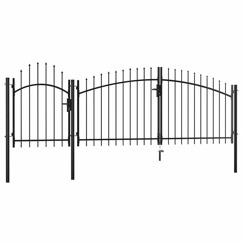 Nieuw vidaXL Cancello da Giardino Woerden in acciaio 1,25x4 m Nero