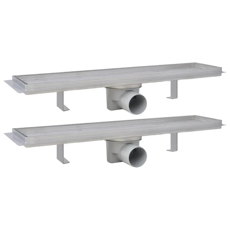 vidaXL Scarico Doccia Lineare 2 pz 530x140 mm in Acciaio Inossidabile Snelle Levering