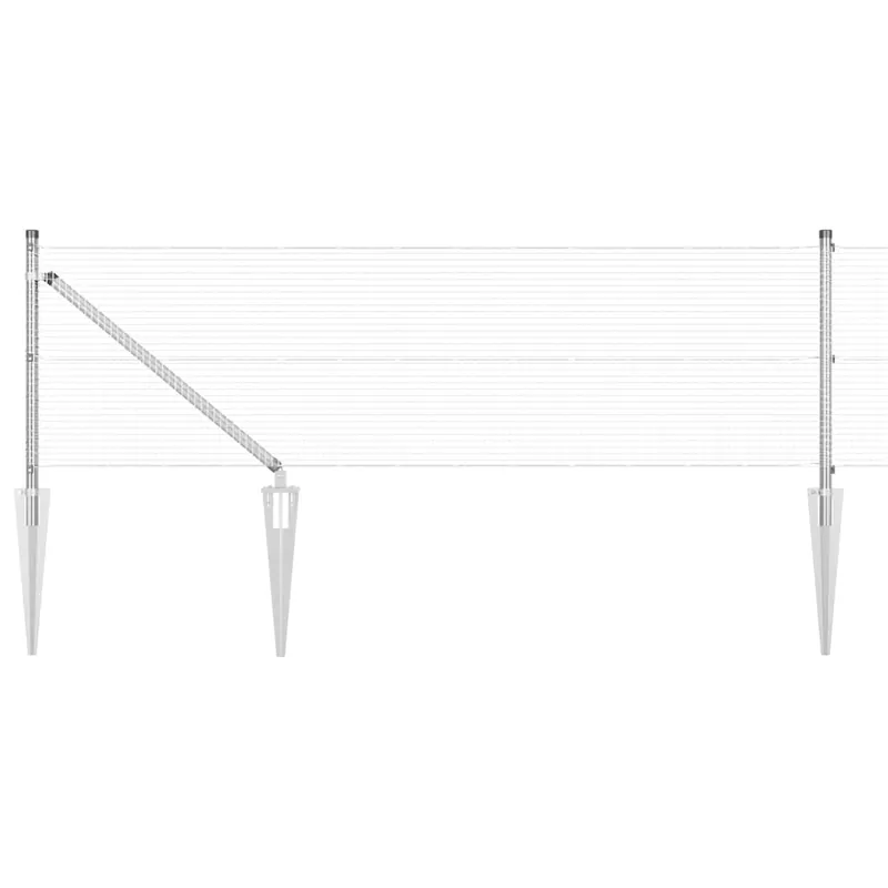 Flitsaanbieding vidaXL Recinzione in rete saldata con punte 100 x 0,4 m Argento Rete