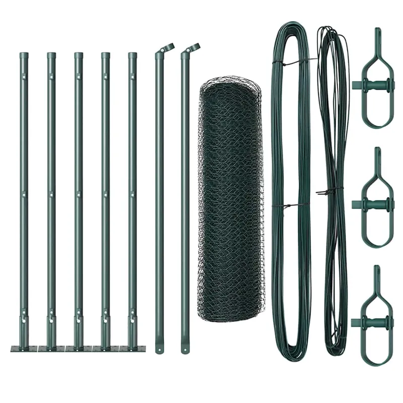 vidaXL Recinzione esagonale con base in cemento 10 x 0,4 m Verde Rete Korting