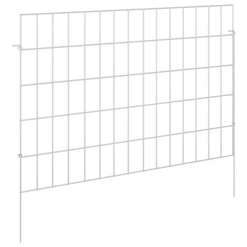 Goedkoop vidaXL Recinzione da Giardino con Picchetti 24 pcs 75 x 50 cm Mesh