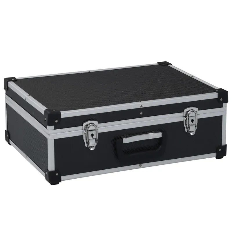 Merkproduct vidaXL Valigetta per Attrezzi 46x33x16 cm Nera in Alluminio