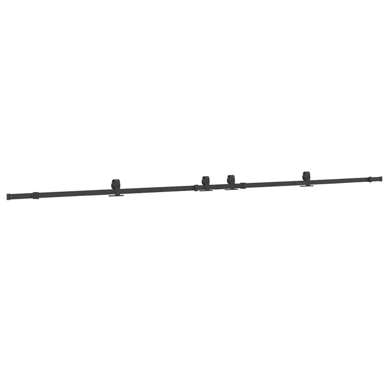 vidaXL Kit di Binari per Porte Scorrevoli 366 cm Acciaio Nero Uitverkoop