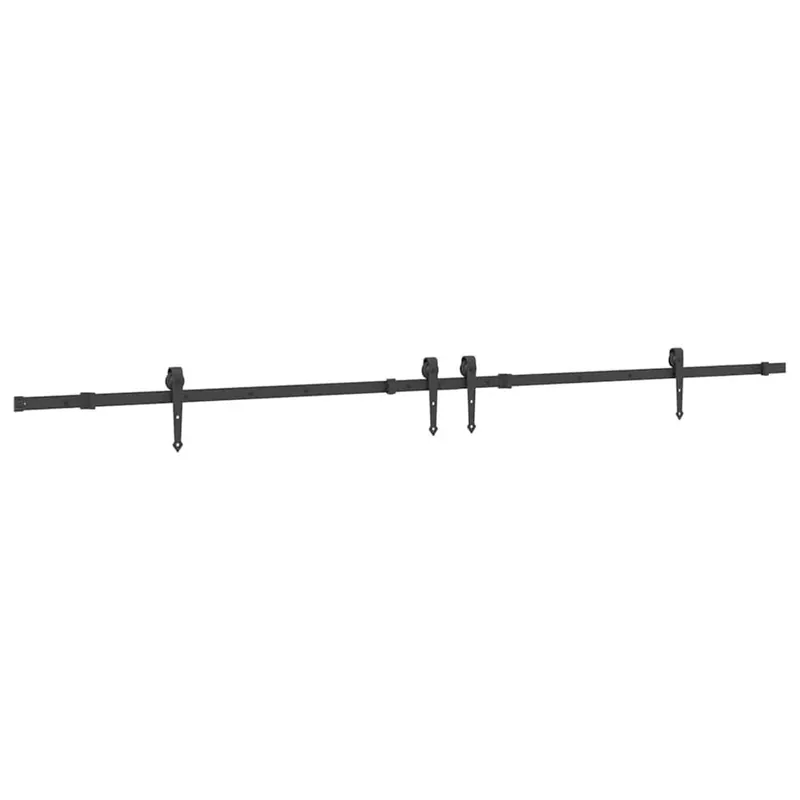 Express Levering vidaXL Kit di Binari per Porte Scorrevoli 305 cm Acciaio Nero