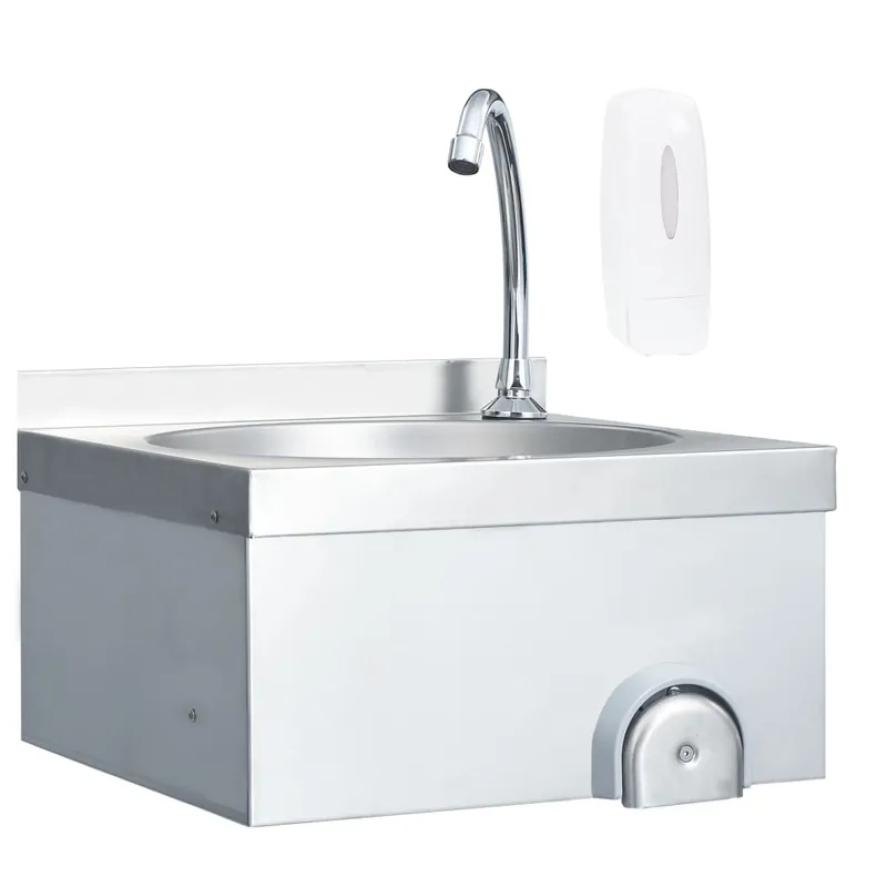 vidaXL Lavandino con Rubinetto e Dispenser Sapone in Acciaio Inox Voordeelprijs