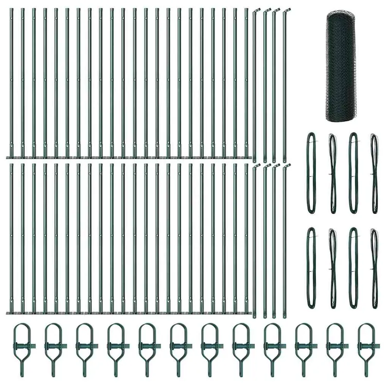 Korting vidaXL Recinzione esagonale con base in cemento 100 x 0,5 m Verde Rete