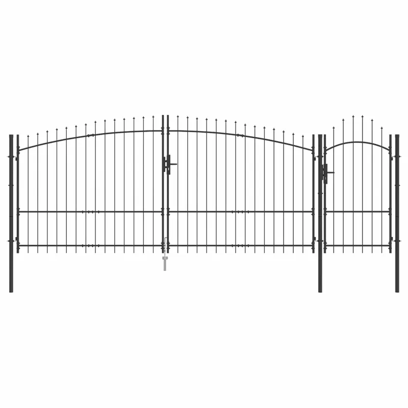 Favoriet vidaXL Cancello da giardino Woerden Grigio 100 x 400 cm Acciaio