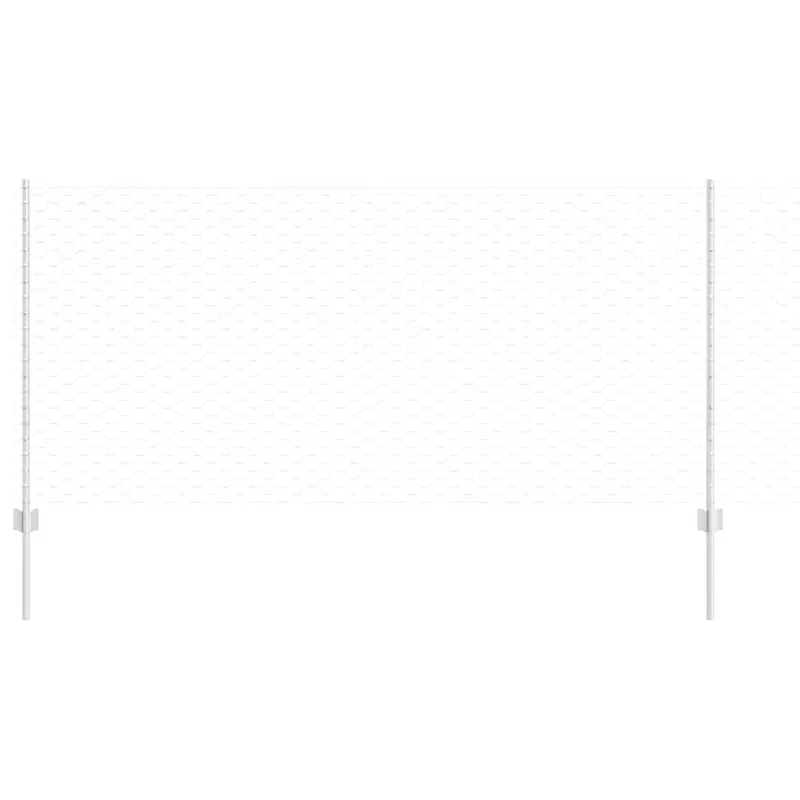 Korting vidaXL Recinzione esagonale con palo 50 x 1 m Acciaio zincato Argento