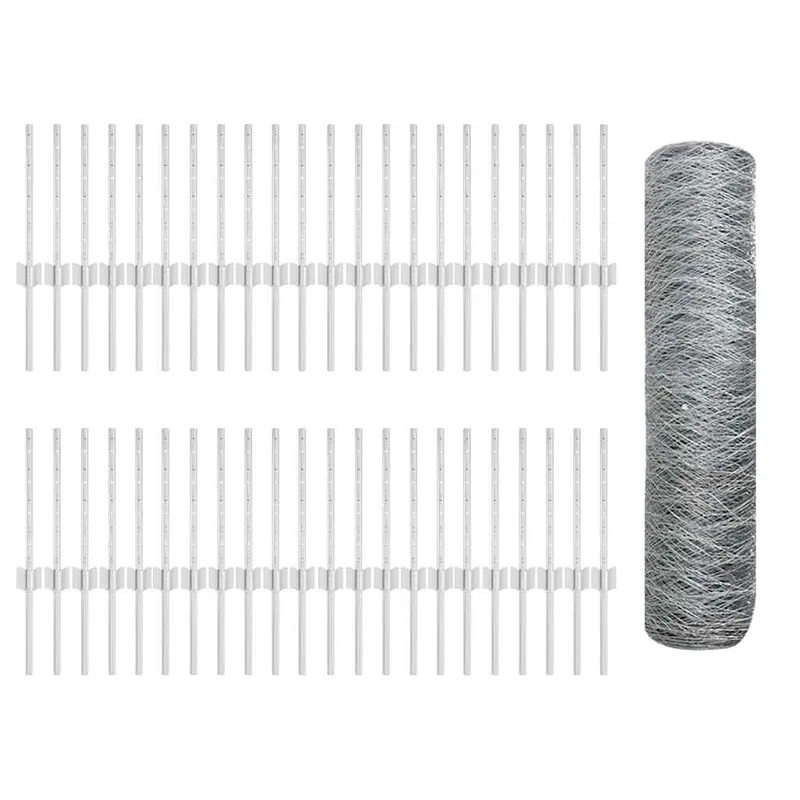 vidaXL Recinzione esagonale con palo 100 x 0,4 m Acciaio zincato Rete Exclusieve Aanbieding