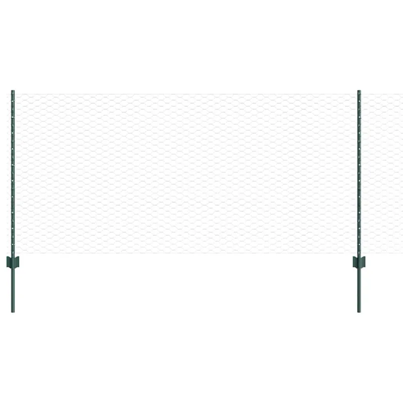 vidaXL Recinzione esagonale con palo 50 x 1 m Acciaio rivestito in PVC Koop Online