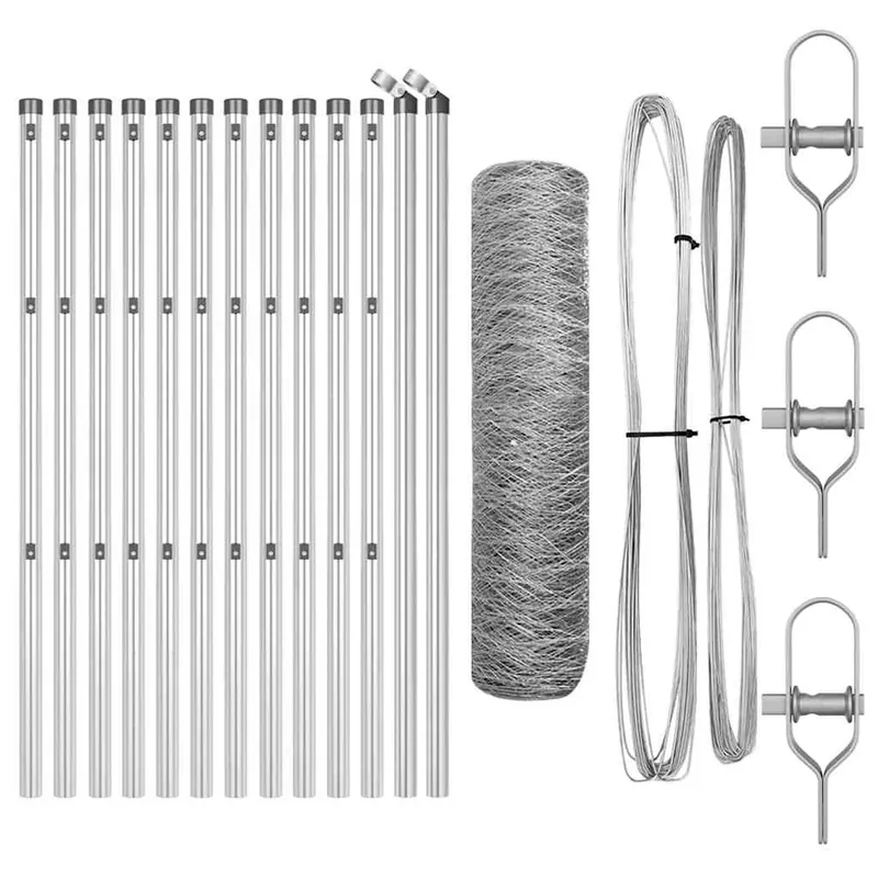 vidaXL Fissaggio a terra esagonale per recinzione 25 x 0,5 m Argento Exclusieve Aanbieding