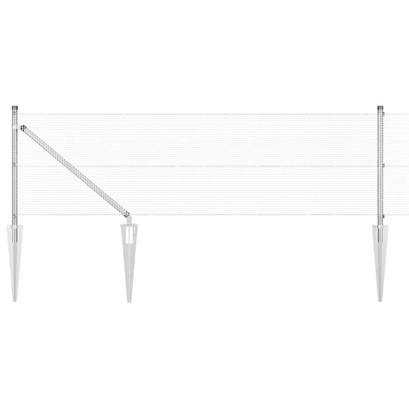 vidaXL Recinzione in rete saldata con punte 100 x 0,5 m Argento Rete Shop Nu